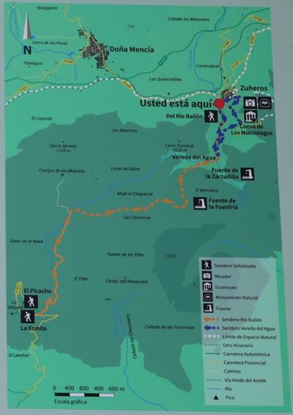 Mapa sendero rÃ­o BailÃ³n
