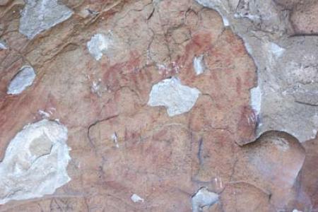 Detalle de las pinturas rupestres de Las Bailaoras