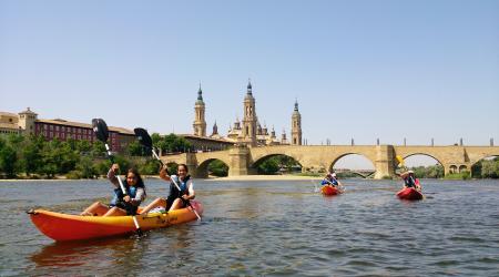 Kayak por el Río Ebro a su paso por Logroño // Crédito: ebronautas