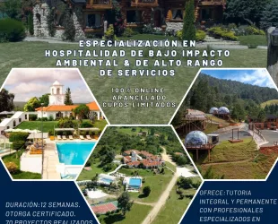 CURSO DE ESPECIALIZACIÓN EN HOSPITALIDAD SOSTENIBLE, DE BAJO IMPACTO SOCIO AMBIENTAL Y DE ALTO RANGO DE SERVICIOS
